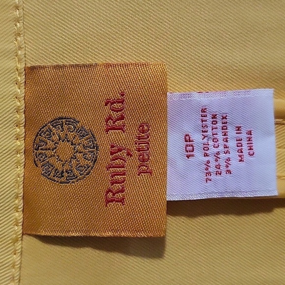 Vintage Ruby Rd. Yellow Button Down Lightweight Jacket Adjustable Waist Size 10P - Picture 9 of 15